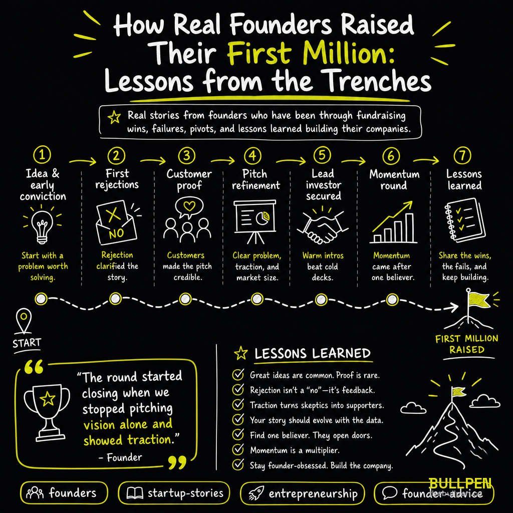 Illustration for How Real Founders Raised Their First Million: Lessons from the Trenches