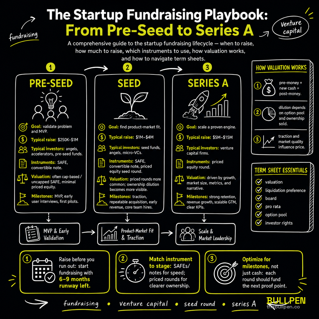 Illustration for The Startup Fundraising Playbook: From Pre-Seed to Series A